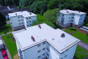 Kingsley Roofing Midlands completed this re-roof to a block of flats