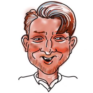 Caricature of Andy West, Kingsley Roofing admin team