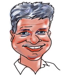 Caricature of Jeremy Taylor, Kingsley Roofing management